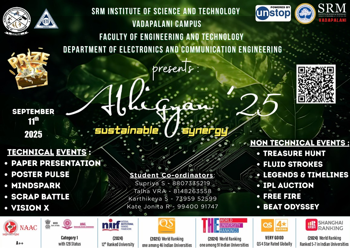 Abhigyan 25 Technical Symposium Official Poster - Sustainable Synergy Theme